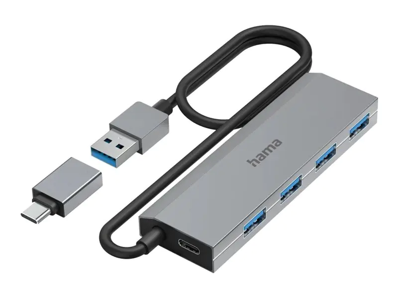 Hama Essential Line - Hub - incl. USB-C adapter 00200138