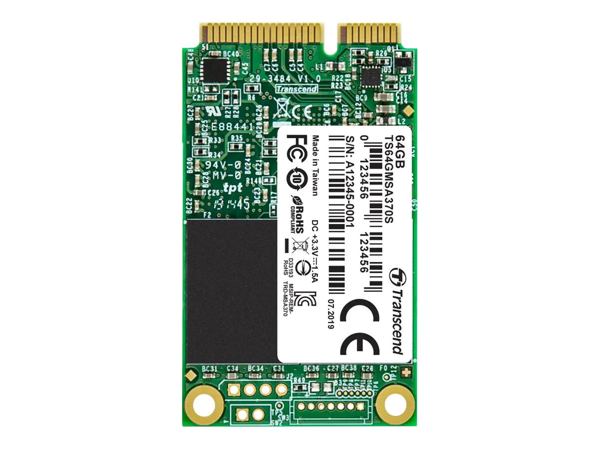 Transcend 370S - SSD - 64 GB - intern - mSATA TS64GMSA370S