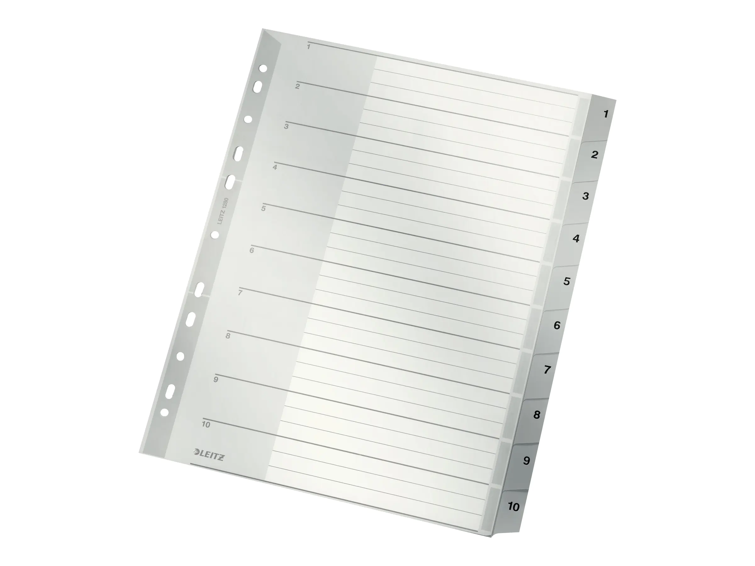 Leitz Register 12800000 DIN A4 1-10 Polypropylen grau