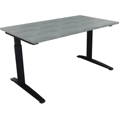 Schreibtisch Kufe Einzels. Quadrat B1400xT800xH650-850 an/Beton hell Schreibtisch Kufe Einzels. Quadrat B1400xT800xH650-850 an/Beton hell