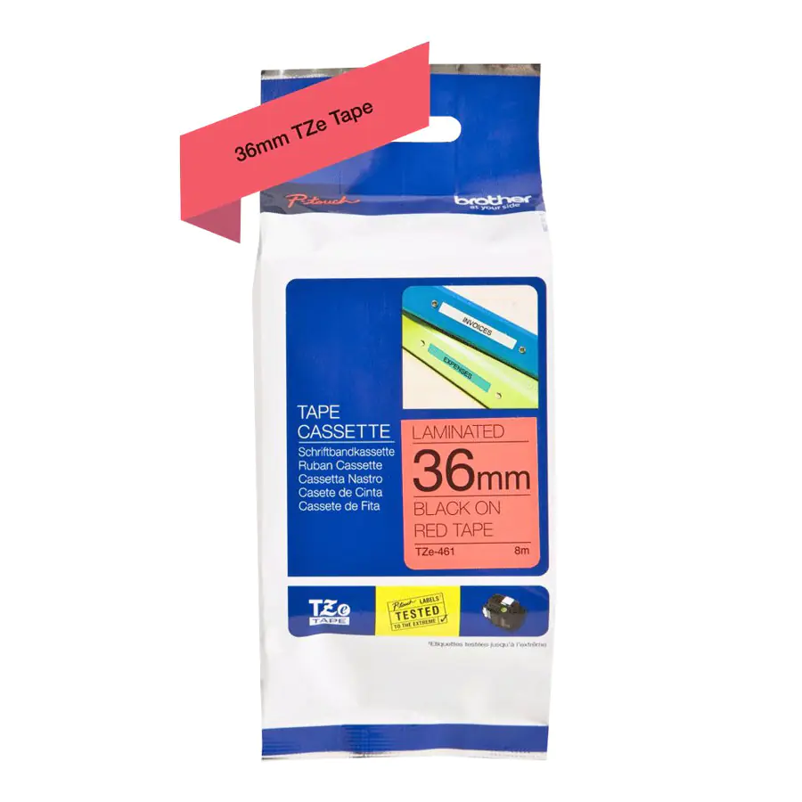 Brother - Glänzend - schwarz auf rot - Rolle (3,6 cm x 8 m) 1 Kassette(n) Band - für Brother PT-H110; P-Touch PT-1290, 3600, D800, H110, P900, P950; P-Touch Cube XP PT-910 Brother - Glänzend - schwarz auf rot - Rolle (3,6 cm x 8 m) 1 Kassette(n) Band - für Brother PT-H110; P-Touch PT-1290, 3600, D800, H110, P900, P950; P-Touch Cube XP PT-910