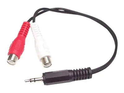 StarTech.com 15cm Audiokabel 3,5mm Klinke auf 2x Cinch (Stecker/Buchse) MUMFRCA