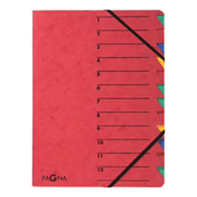 PAGNA Ordnungsmappe EASY 24131-01 DIN A4 12Fächer Pressspan rot