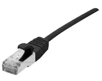 Dexlan - Patch-Kabel - RJ-45 (M) zu RJ-45 (M) - 30 cm - 4.8 mm - SFTP - CAT 6a - halogenfrei, ohne Haken - Schwarz