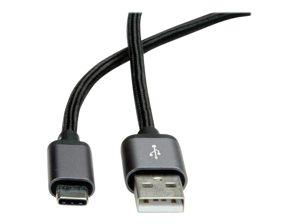 Roline - USB-Kabel - USB-C (M) gelötet zu USB (M) gelötet - USB 2.0 - 1.8 m - Schwarz Roline - USB-Kabel - USB-C (M) gelötet zu USB (M) gelötet - USB 2.0 - 1.8 m - Schwarz
