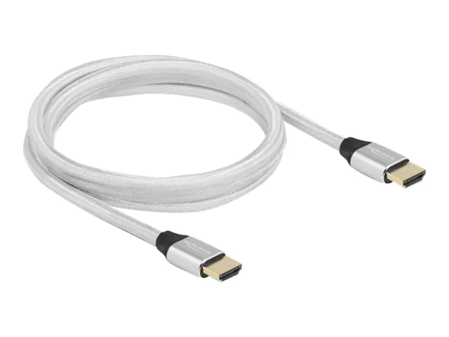 Delock - Ultra High Speed - HDMI-Kabel - HDMI männlich zu HDMI männlich - 2 m - Dreifachisolierung - Silber - hauchvergoldete Kontakte, unterstützt 8K 60 Hz (7680 x 4320)