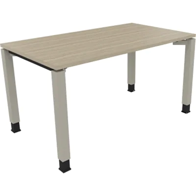 Schreibtisch Vierfuß Quadratrohr B1400xT800xH680-820 si/Eiche Natur Schreibtisch Vierfuß Quadratrohr B1400xT800xH680-820 si/Eiche Natur