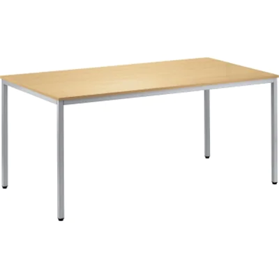 Konferenztisch 1.400x800mm Gestell alusilber Platte buche Konferenztisch 1.400x800mm Gestell alusilber Platte buche