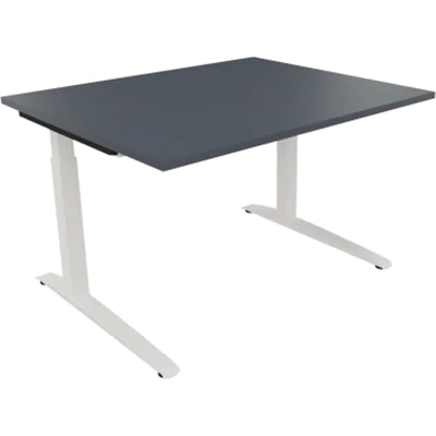 Schreibtisch Kufe Einzels. Quadrat B1200xT1000xH650-850 ws/Lavagrau Schreibtisch Kufe Einzels. Quadrat B1200xT1000xH650-850 ws/Lavagrau