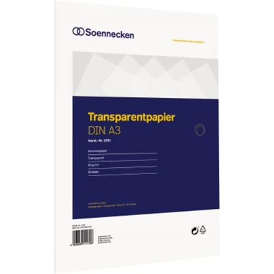 Soennecken Transparentpapier 1231 DIN A3 80g 50Blatt Soennecken Transparentpapier 1231 DIN A3 80g 50Blatt