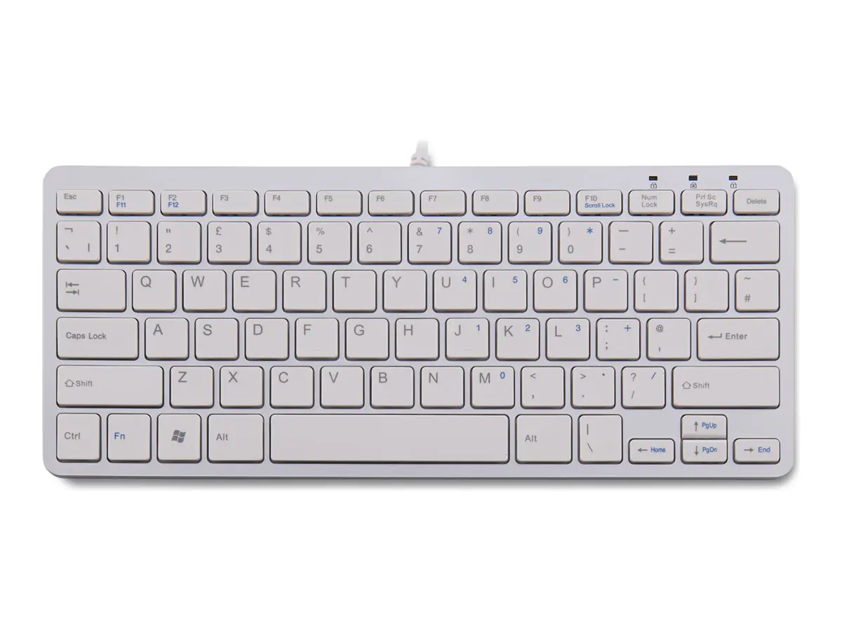 R-Go Compact Tastatur, QWERTY (UK), weiß, drahtgebundenen RGOECUKW