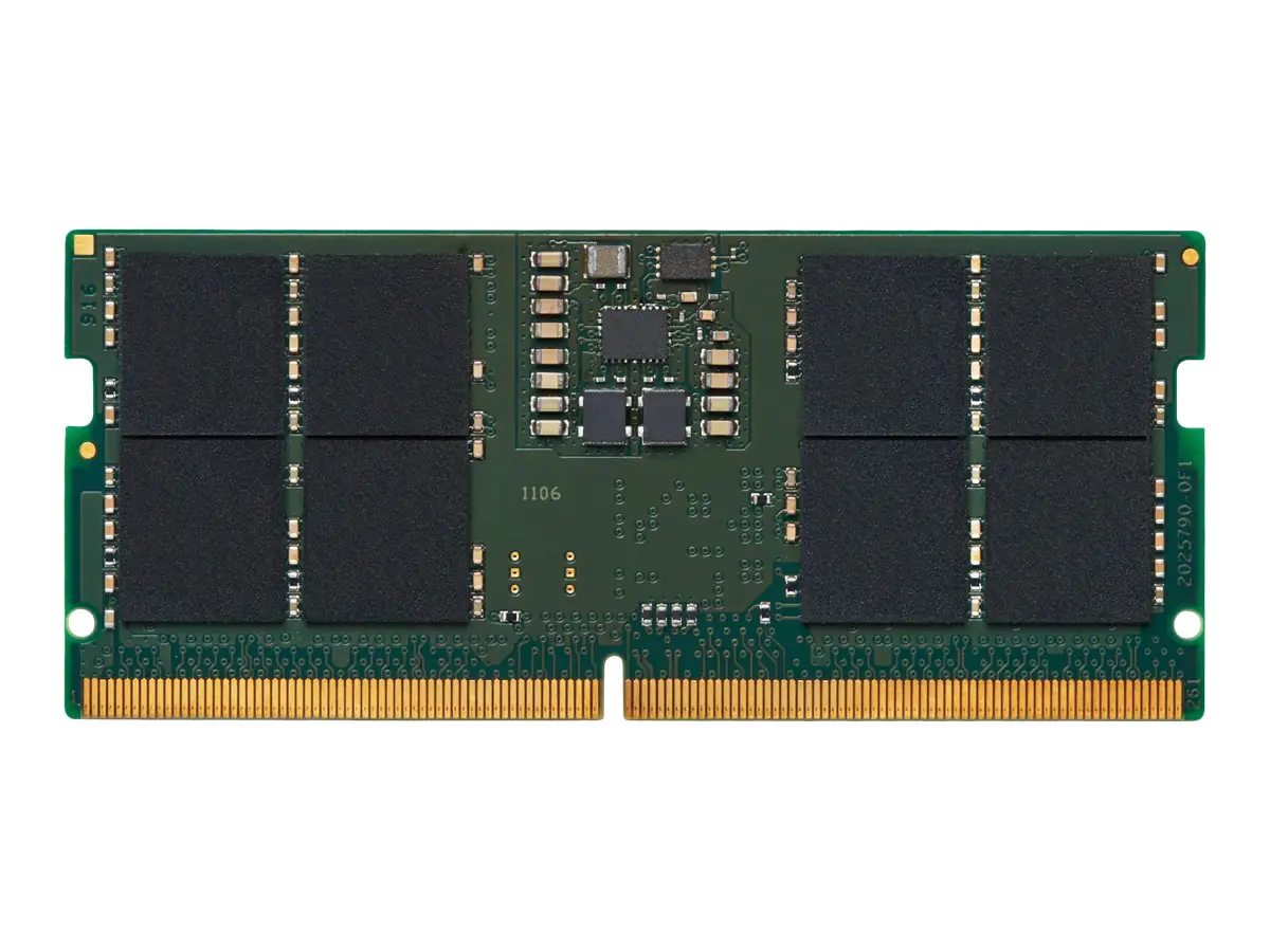 Kingston - DDR5 - Modul - 16 GB - SO DIMM 262-PIN - 5600 MHz / PC5-44800 - CL46 - 1.1 V - ungepuffert - on-die ECC Kingston - DDR5 - Modul - 16 GB - SO DIMM 262-PIN - 5600 MHz / PC5-44800 - CL46 - 1.1 V - ungepuffert - on-die ECC