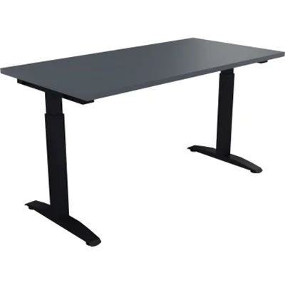 Schreibtisch Kufe Einzels. Quadrat B1400xT700xH650-850 an/Lavagrau Schreibtisch Kufe Einzels. Quadrat B1400xT700xH650-850 an/Lavagrau