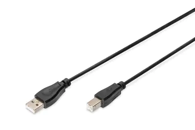 ASSMANN - USB-Kabel - USB Typ B (M) zu USB (M) - USB 2.0 - 3 m - geformt - Schwarz ASSMANN - USB-Kabel - USB Typ B (M) zu USB (M) - USB 2.0 - 3 m - geformt - Schwarz