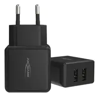 ANSMANN HC212 - Netzteil - 12 Watt - 2400 mA - 2 Ausgabeanschlussstellen (USB) - Schwarz
