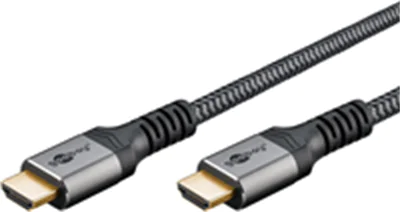 Goobay - Highspeed - HDMI-Kabel mit Ethernet - HDMI männlich zu HDMI männlich - 3 m - Dreifachisolierung - Schwarz, Silber - unterstützt 4K 60 Hz (3840 x 2160), bis zu 18 Gbps Datentransferrate Goobay - Highspeed - HDMI-Kabel mit Ethernet - HDMI männlich zu HDMI männlich - 3 m - Dreifachisolierung - Schwarz, Silber - unterstützt 4K 60 Hz (3840 x 2160), bis zu 18 Gbps Datentransferrate
