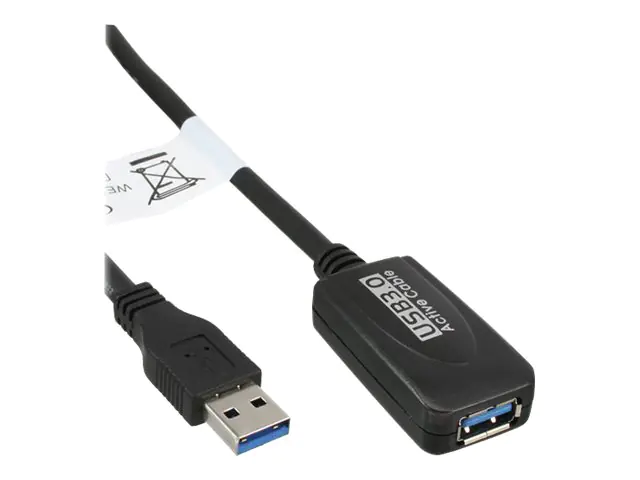 InLine - USB-Verlängerungskabel - USB Typ A (W) bis USB Typ A (M) - USB 3.0 - 5 m - aktiv - Schwarz InLine - USB-Verlängerungskabel - USB Typ A (W) bis USB Typ A (M) - USB 3.0 - 5 m - aktiv - Schwarz