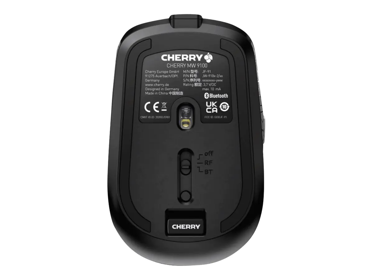 Cherry MW 9100 - Maus - 6 Tasten - kabellos - 2.4 GHz, Bluetooth 4.0 - kabelloser Empfänger (USB) JW-9100-2