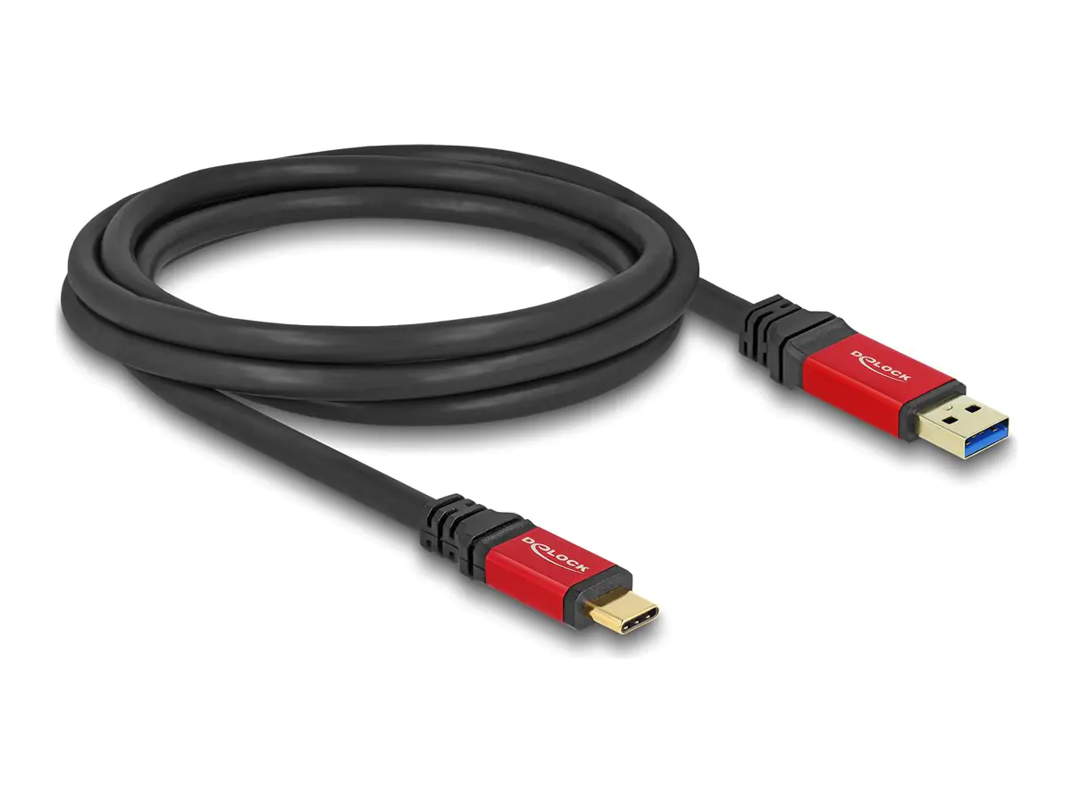 Delock USB 10 Gbps Kabel Typ-A Stecker zu Type-C 2 m rot