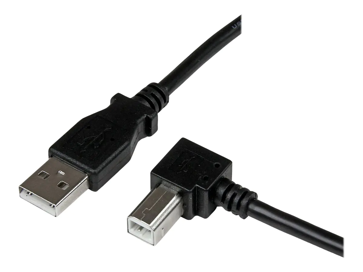 StarTech 1m USB 2.0 A auf B Kabel rechts gewinkelt - St/St - USB Druckerkabel - USB-Kabel - USB Typ B (M) zu USB (M) - USB 2.0 - 1 m - 90° Stecker - Schwarz