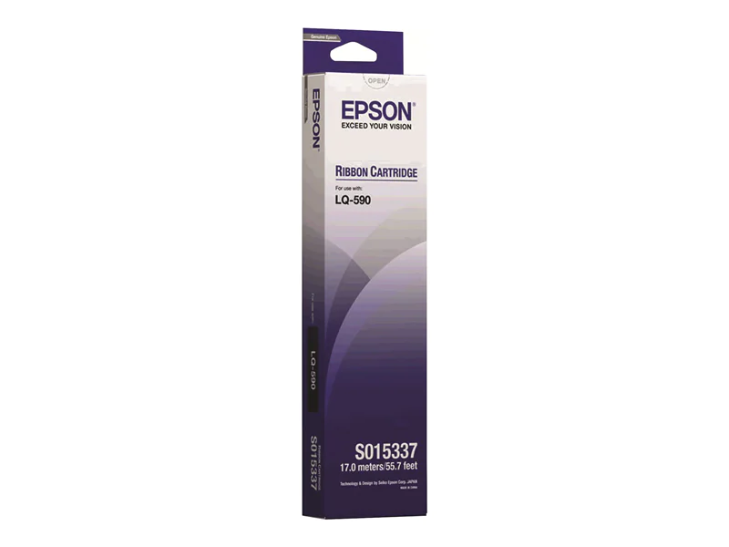Epson SIDM Black Farbbandkassette für LQ-590 (C13S015337), - LQ-590IIN - LQ-590II - LQ-590, Schwarz, Punktmatrix, 24-pin, 5000000 Zeichen, Schwarz