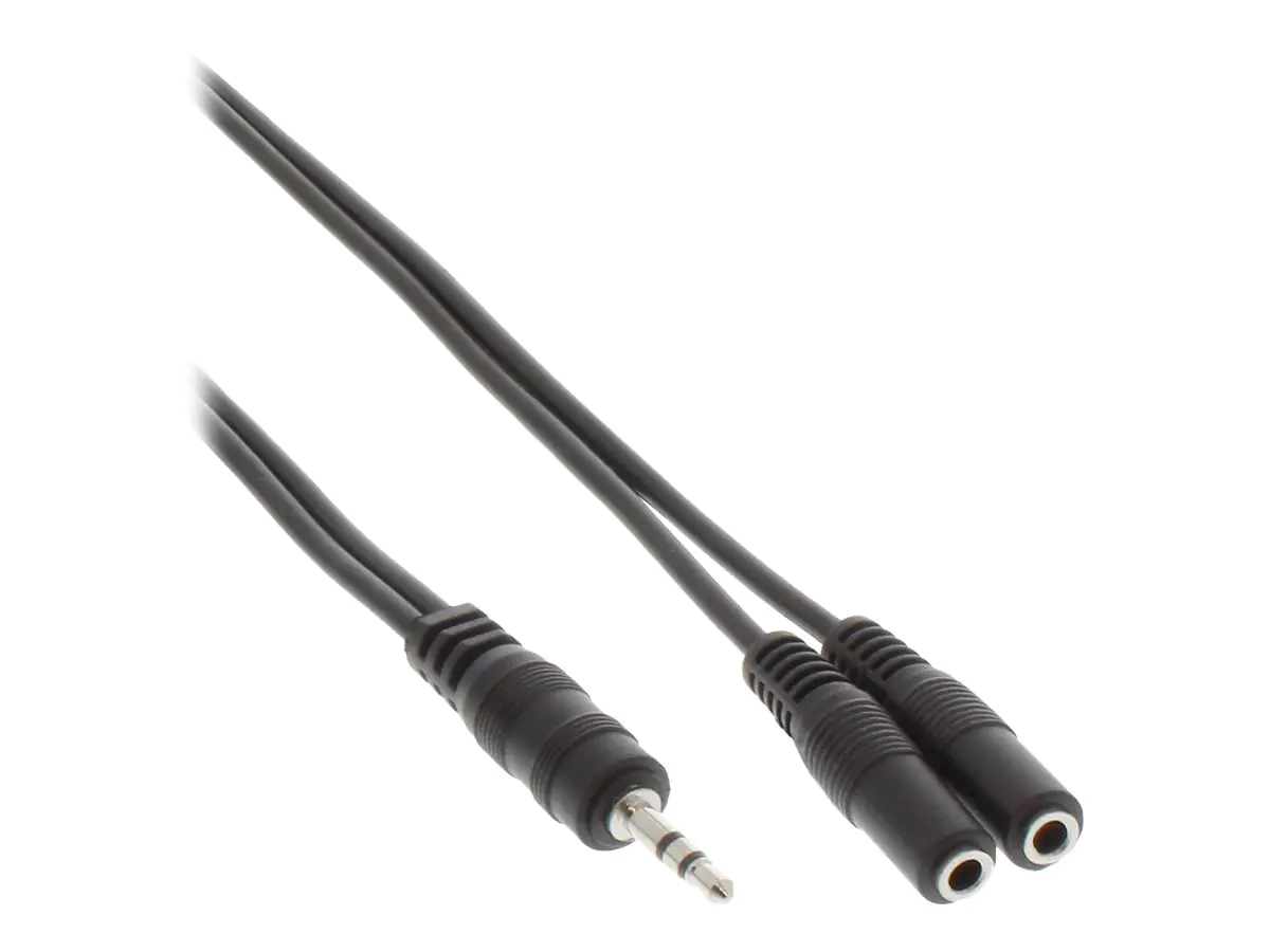 InLine - Audio-Splitter - mini-phone stereo 3.5 mm männlich zu mini-phone stereo 3.5 mm weiblich - 1 m - Schwarz
