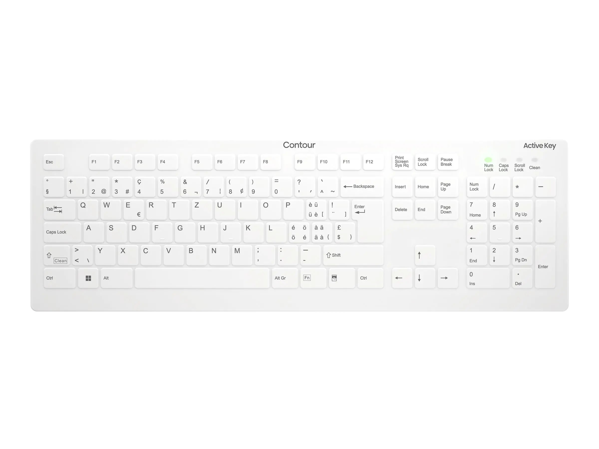 Cherry Contour Active Key QuickClean AK-C8112 - Tastatur AK-C8112-FUS-W/CH