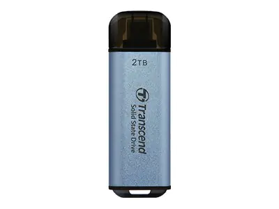 Transcend ESD300C - SSD - 1 TB - extern (tragbar) - USB 3.2 Gen 2x1 (USB-C Steckverbinder) - himmelblau
