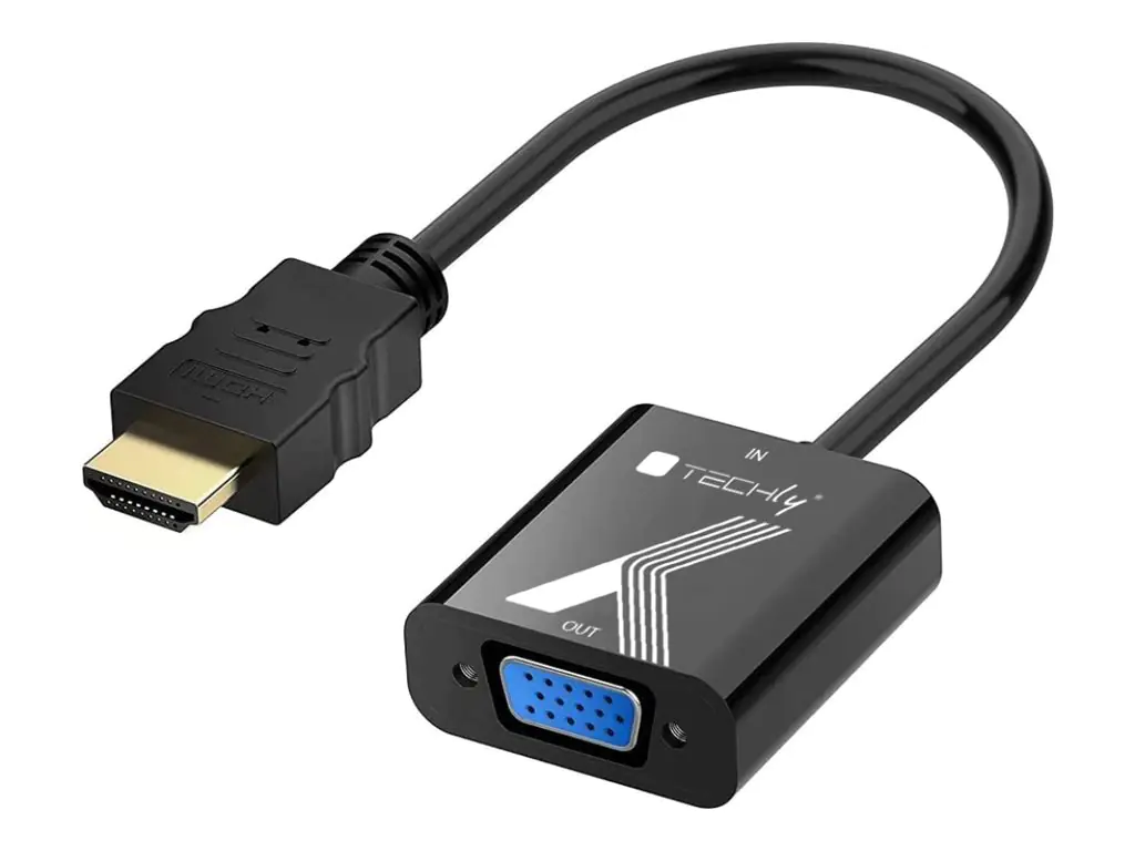Techly Videoadapter - HDMI männlich zu 15 pin VGA weiblich - Schwarz - 1920 x 1200 (WUXGA) IDATA-HDMI-VGA2P