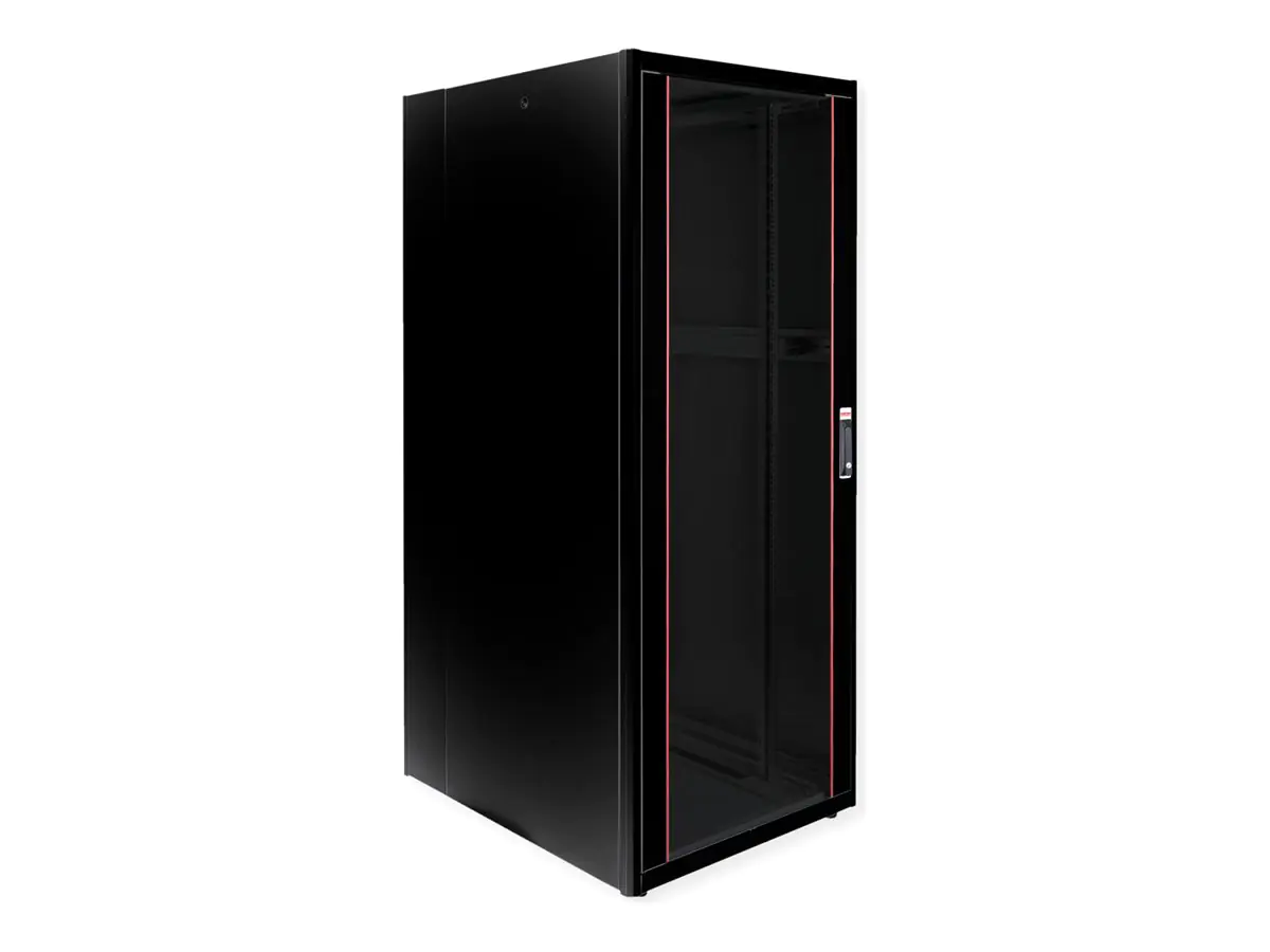 ROTRONIC-SECOMP Roline Basic - Schrank Netzwerkschrank - Glas Tür - Jet Black, RAL 9005 -