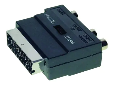 Secomp - Video- / Audio-Adapter - SCART (M) bis RCA x 3 (W) - Schwarz