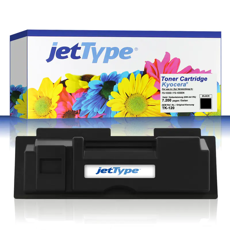 jetType Toner kompatibel zu Kyocera/Mita 1T02G60DE0 TK120 Schwarz 7.200 Seiten 1 Stück jetType Toner kompatibel zu Kyocera/Mita 1T02G60DE0 TK120 Schwarz 7.200 Seiten 1 Stück