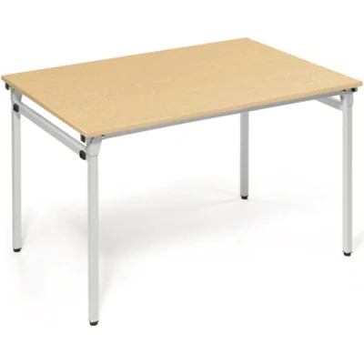 Klapptisch 4-Fuß 1.200x800mm Gestell alusilber Platte buche Klapptisch 4-Fuß 1.200x800mm Gestell alusilber Platte buche