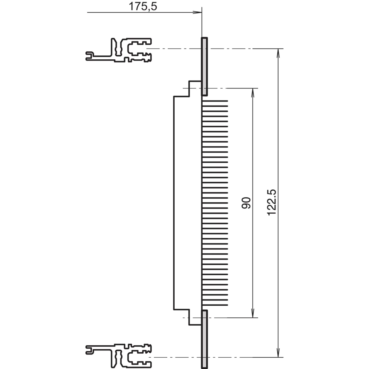 SCHROFF FLAT RAIL 84HP DIN41612 (4PCS/KIT)