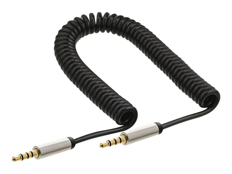 InLine Slim Audio Spiralkabel Klinke 3,5mm ST/ST - 4pol - Stereo - 0,5m 99274
