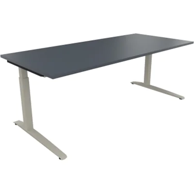 Schreibtisch Kufe Einzels. Quadrat B2000xT900xH650-850 si/Lavagrau Schreibtisch Kufe Einzels. Quadrat B2000xT900xH650-850 si/Lavagrau