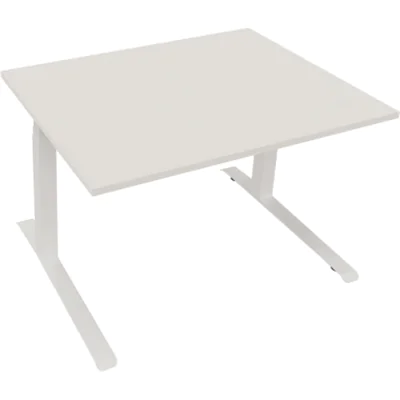 Sitz-/Stehtisch Kufe Doppels. Quad. B1200xT900xH645-1275 ws/Weiß Sitz-/Stehtisch Kufe Doppels. Quad. B1200xT900xH645-1275 ws/Weiß