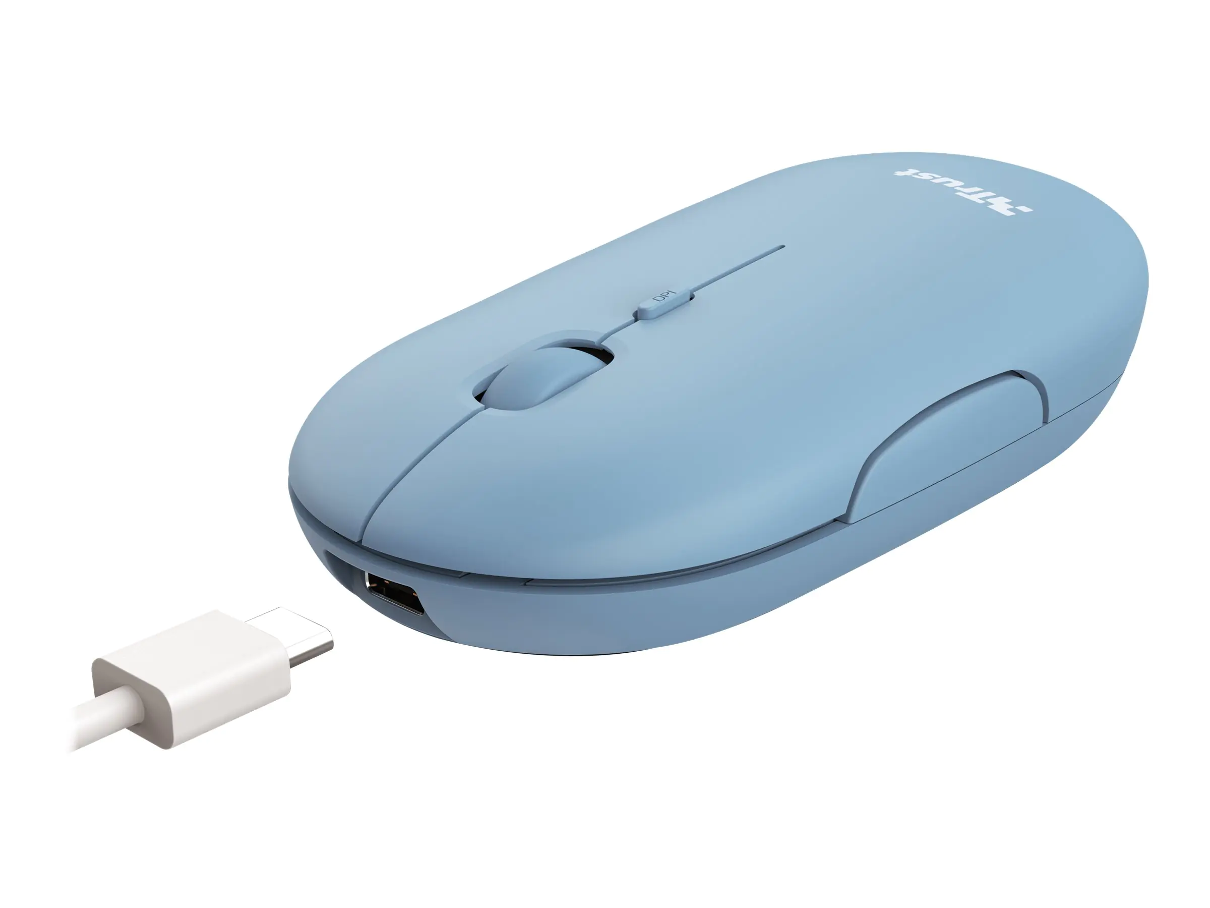 Trust Puck - Maus - rechts- und linkshändig - optisch - 4 Tasten - kabellos - Bluetooth, 2.4 GHz - kabelloser Empfänger (USB) 24126