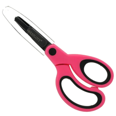 Westcott Bastelschere NEON Colour Kids 130mm inkl. transparente Klingenhülle Stahl pink Westcott Bastelschere NEON Colour Kids 130mm inkl. transparente Klingenhülle Stahl pink