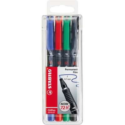 STABILO Folienschreiber OHPen 842/4 F 0,7mm sortiert 4 St./Pack.