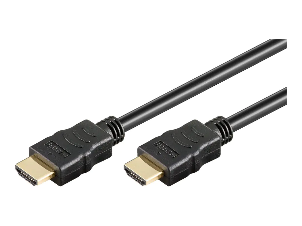Goobay Hohe Geschwindigkeit - HDMI-Kabel mit Ethernet - HDMI männlich zu HDMI männlich - 2 m - Doppelisolierung - Schwarz - Unterstützung für 4K60Hz (3840 x 2160) 61159