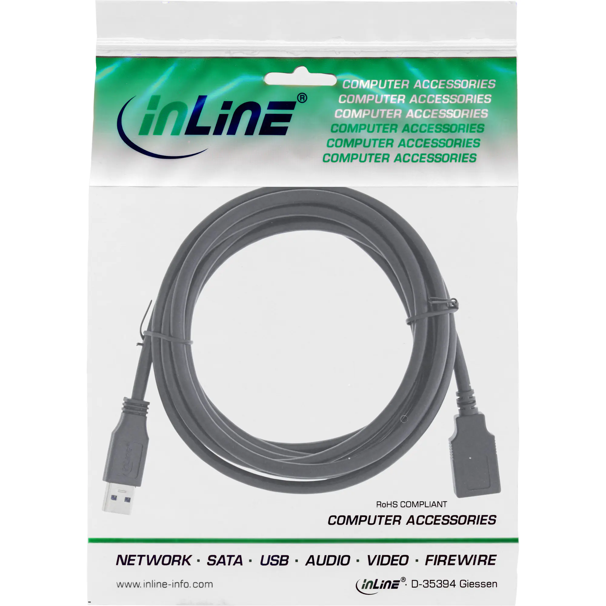 InLine USB 3.2 Gen.1 Kabel - USB-A Stecker / Buchse - 2m 35620