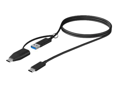 ICY BOX IB-CB034 - USB-Kabel - 24 pin USB-C (M) zu USB Typ A, 24 pin USB-C - USB 3.2 Gen 2 - 1 m - Schwarz