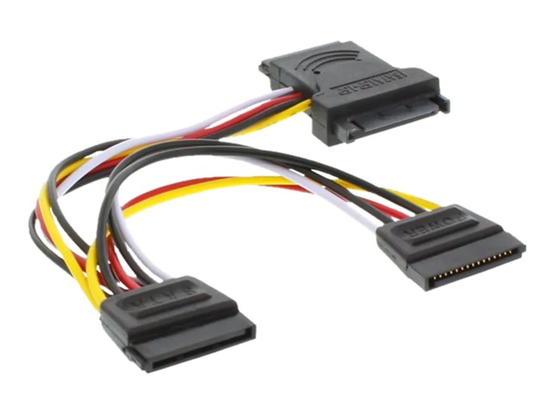 InLine SATA Stromadapterkabel - SATA Stecker / Buchse - an 2x SATA Stecker - 0,15m 29681