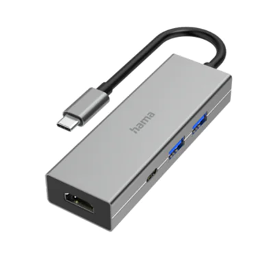 Hama USB-Hub USB-C 4 frei Anschlüsse grau Hama USB-Hub USB-C 4 frei Anschlüsse grau