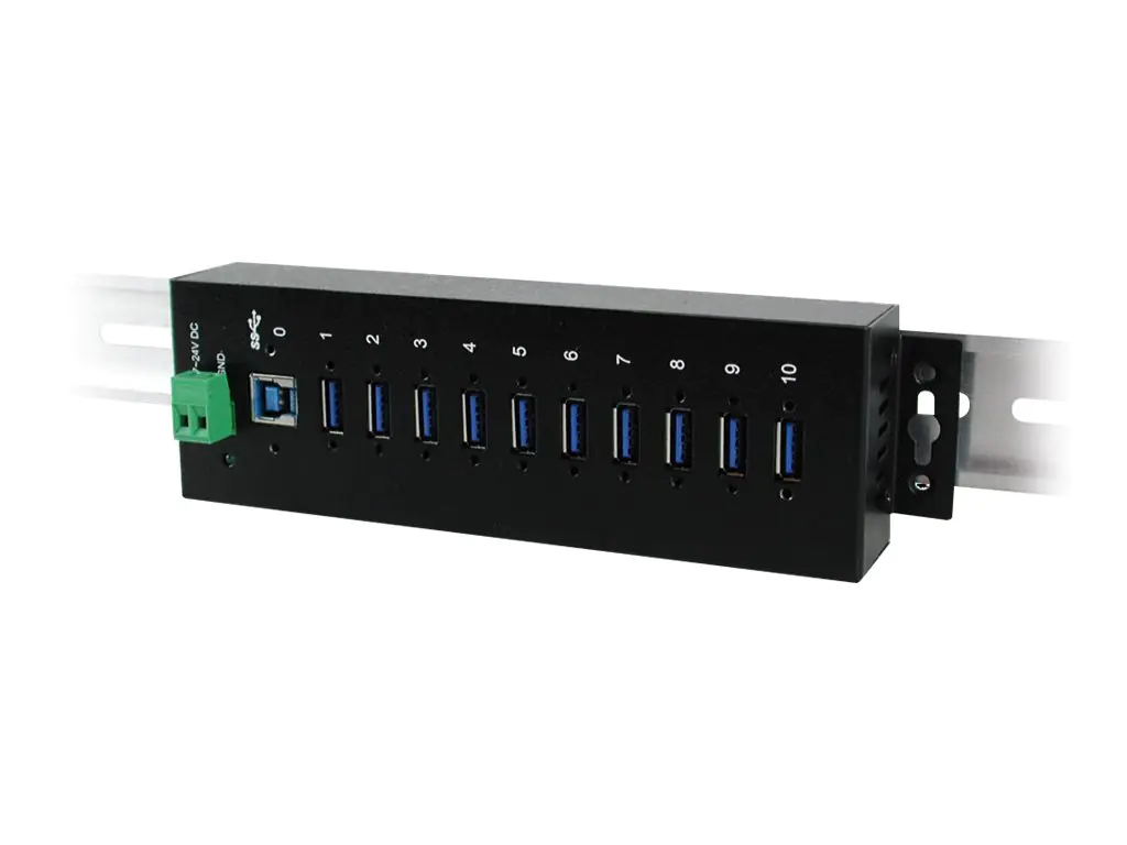 Exsys EX-1110HMVS - Hub - 10 x USB 3.1 Gen 1 - an DIN-Schiene montierbar - Gleichstrom Exsys EX-1110HMVS - Hub - 10 x USB 3.1 Gen 1 - an DIN-Schiene montierbar - Gleichstrom