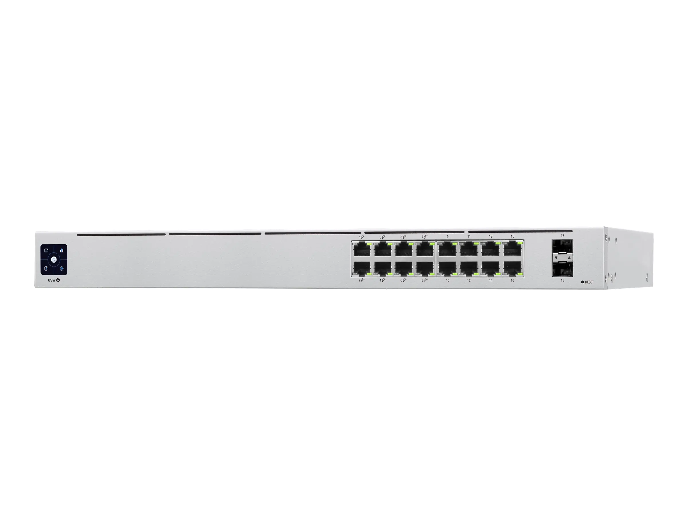 UbiQuiti UniFi Switch USW-16-POE - Switch - managed - 16 x 10/100/1000 (8 PoE+) + 2 x Gigabit SFP (Uplink) - Desktop, an Rack montierbar - PoE+ (42 W)