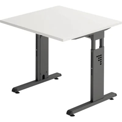 Hammerbacher Schreibtisch VOS08/W/G C-Fuß 80x80cm weiß/graphit Hammerbacher Schreibtisch VOS08/W/G C-Fuß 80x80cm weiß/graphit