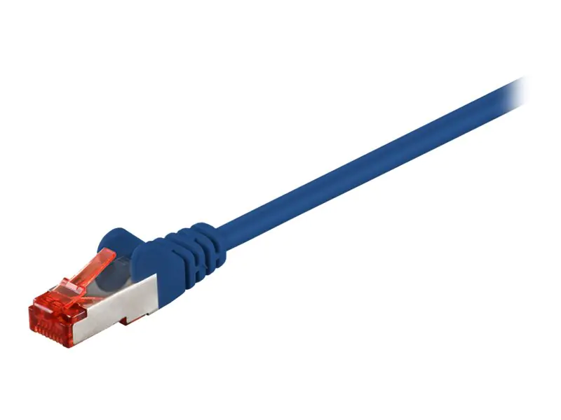 goobay - Patch-Kabel - RJ-45 (M) zu RJ-45 (M) - 50 cm - SFTP, PiMF - CAT 6 - geformt, ohne Haken - Blau