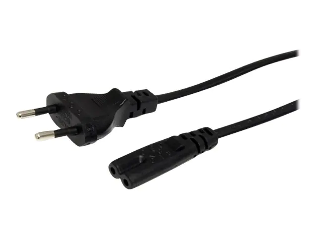 StarTech 1 m Laptop Ladekabel, EU Stecker auf C7, 2,5A 250V, 18AWG, Laptop Ersatzkabel, Drucker Stromkabel, Laptop Stromkabel/Netztkabel - UL gelistet (PXTNB2SEU1M) - Stromkabel - power IEC 60320 C7 zu Eurostecker (M) - Wechselstrom 250 V - 1 m - Schwarz